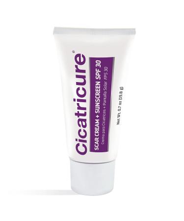 Cicatricure Scar Cream & SPF 30 Sunscreen, Daily Skin Lotion to Help Fade Old & New Scars, Hydrating Formula to Improve Skin Tone, 0.7 Ounce Scar Cream & Sunscreen, 0.7oz