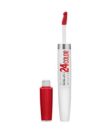 Maybelline Super Stay 24 2-Step Liquid Lipstick Makeup Long Lasting Highly Pigmented Color with Moisturizing Balm Eternal Cherry Cherry Red 1 Count 200 ETERNAL CHERRY 1 Count (Pack of 1)