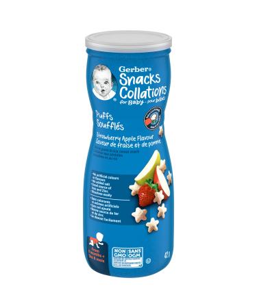 GERBER PUFFS Sweet Strawberry & Apple Baby Snacks Cereal Snack 8+ months 42 g 6 Pack Sweet Strawberry Apple