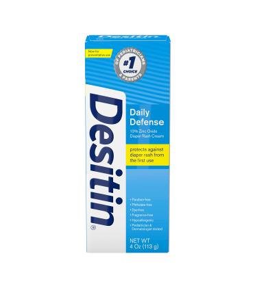 Desitin Daily Defense Baby Diaper Rash Cream with 13% Zinc Oxide Barrier Cream to Treat Relieve & Prevent Diaper Rash Hypoallergenic Dye- Phthalate- & Paraben-Free 4 oz (Pack of 6) 4 Ounce (Pack of 6)