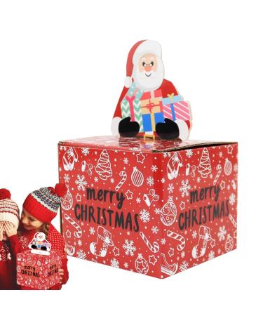 Shakven Christmas Cash Boxes Paper Christmas Cash Dispenser Box - with 30 Bags Candy Box Holiday Cash Pull Package Box for Loved Person Red