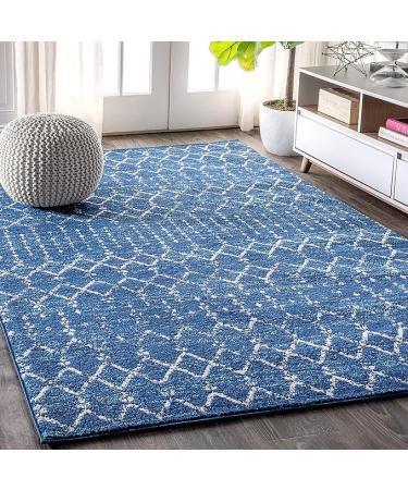 JONATHAN Y Moroccan HYPE Boho Vintage Diamond Indoor Area 5 X 8 - Blue/White